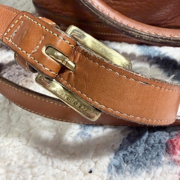 Dooney & Bourke Vintage Tan Leather Shoulder Bag - Picture 3 of 8